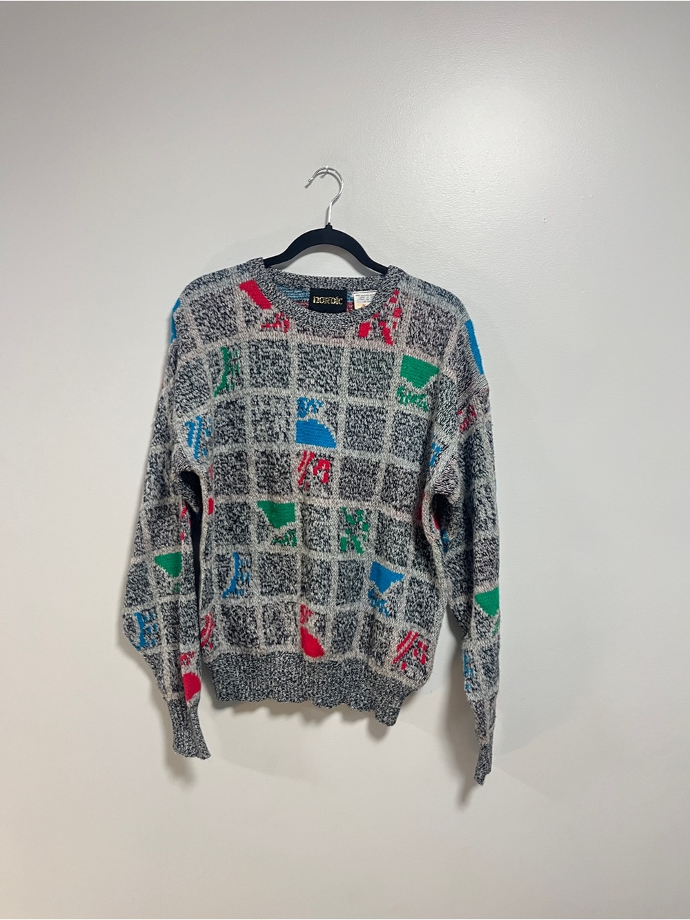Vintage Men’s Noroc Novelty Knit Sweater Made in Korea